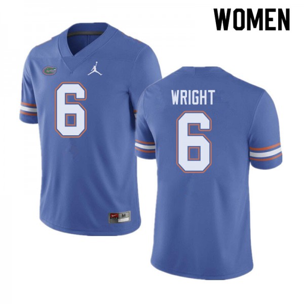 Jordan Brand Women #6 Nay'Quan Wright Florida Gators College Football Jerseys Blue